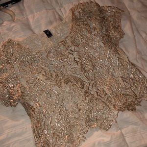 Windsor Gold delicate crochet top